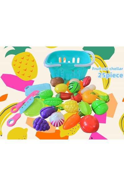 Choice A25 25 PCs Set DIY Fruit Cutting Music Toy Simulation Vegetable Fruit ...