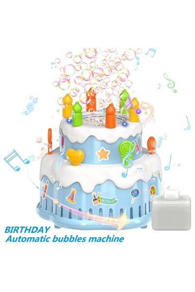 Choice1 BLUE Birthday Cake Bubble Machine for Kids Automatic Bubble Blower 10...