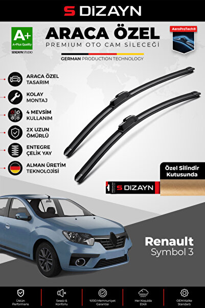 S Dizayn S-Dizayn Renault Symbol Ön Cam Silecek Seti 2015 Üzeri Premium Araca...