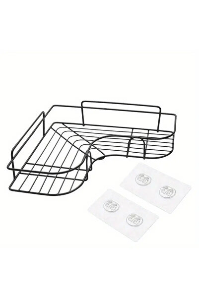Choice black 1pc Stainless Steel Corner Shower Caddy, No-Drilling Wall-Mounte...