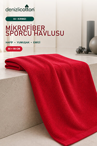 denizlicotton Микрофибърна спортна кърпа, абсорбираща пот, фитнес, тежести, б...