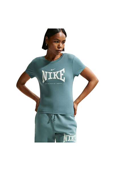 Nike W NSW MOD CROP ATH LEAGUE TEE IR8967-382 Πετρόλ