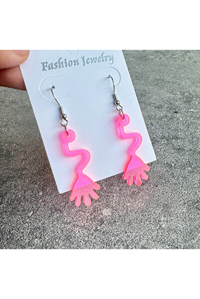 Choice pink Retro Childhood Inspired Acrylic Drop & Dangle Earrings - Boho Cu...