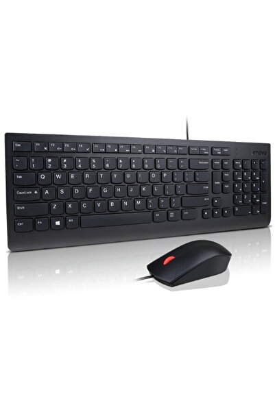 LENOVO Kit Tastatură și Mouse Essential cu fir, USB, Negru, Full-size