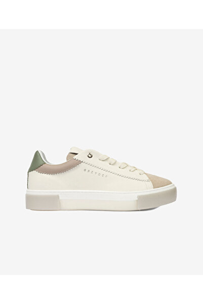 Greyder Kadın Beyaz Yeşil Hakiki Deri Sneaker Ayakkabı 4Y2SA33200