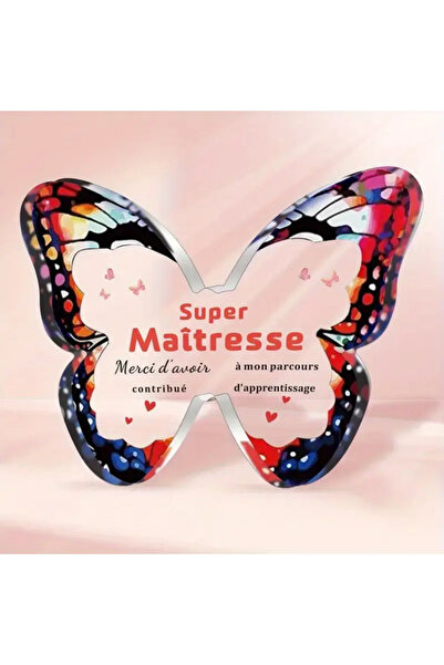 Choice [2D Flat] 1pc French Teacher Appreciates Acrylic Butterfly Plaque, Con...