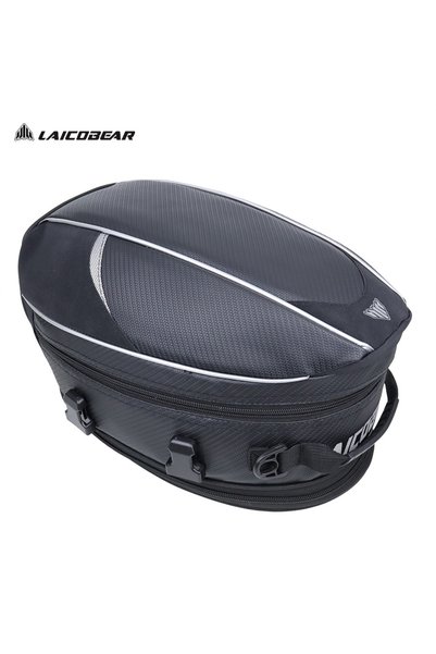 Choice1 LA-0101-Black Motorcycle Tail Bag Black Motorbike Waterproof Tail Tra...