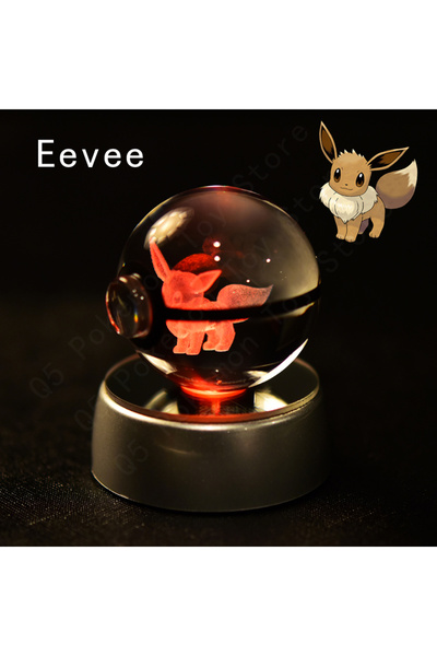 Choice1 05 Eevee Pokemon Crystal Ball 3D Pikachu Mewtwo Mew Gengar Night Ligh...