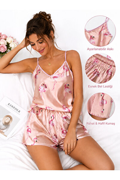 love secret Adjustable Satin Straped Shorts Pajama Set
