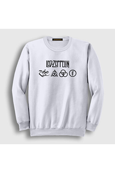 Presmono Unisex bela majica sa simbolima Led Zeppelina 97098tt