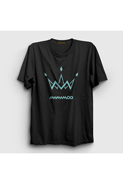 Presmono Unisex crni logo V2 K-pop Mamamoo T-shirt 273860tt