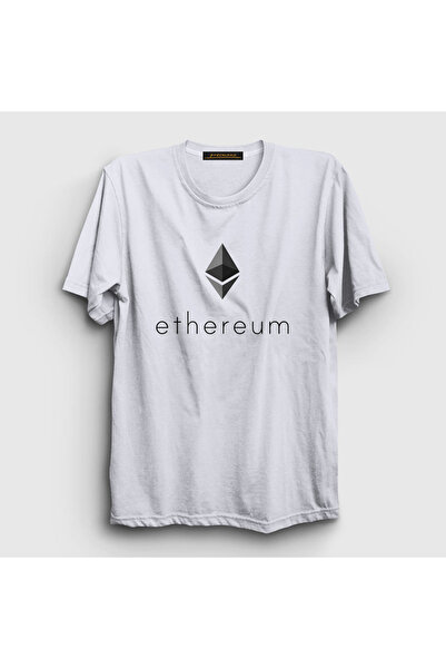 Presmono Unisex White Ethereum Bitcoin T-shirt263598tt