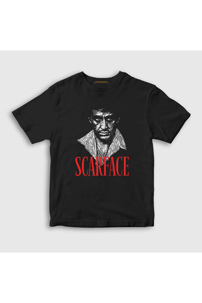 Presmono Unisex Kids Black Tony Montana Movie Scarface T-shirt251089tt