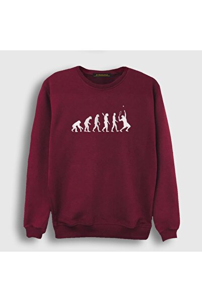 Presmono Unisex Claret Red Evolution Evolution Sports Tennis Tennis Sweatshir...