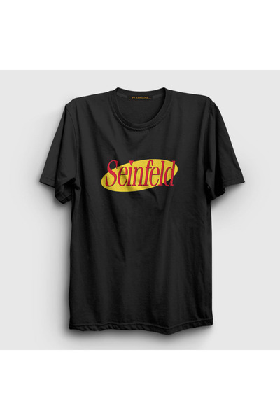 Presmono Unisex crni logo Seinfeld T-shirt 208328tt