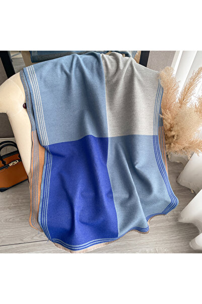 Choice4 Blue New Luxury Winter Scarf Women Cashmere Warm Pashmina Brand Foula...