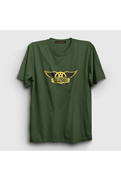 Presmono Unisex kaki žuta Aerosmith T-shirt 7162tt