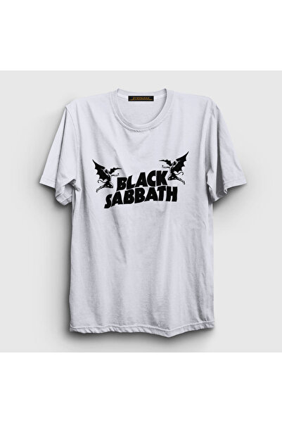 Presmono Unisex beli logo Black Sabbath T-shirt 17731tt