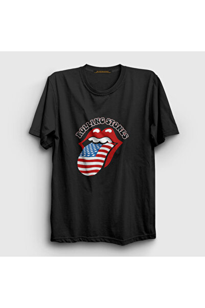 Presmono Unisex crna Us The Rolling Stones T-shirt 118841tt