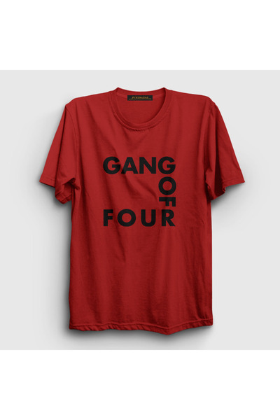 Presmono Unisex Red Logo Gang Of Four T-Shirt 572301tt