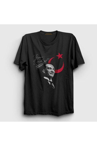 Presmono Unisex Black October 29 Thumbs up Republic Atatürk T-Shirt 501520 Tt
