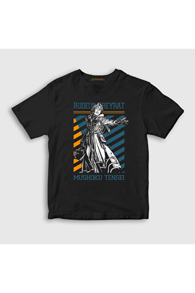 Presmono Unisex Kids Black Rudeus Greyrat Mushoku Tensei T-Shirt 551192Tt