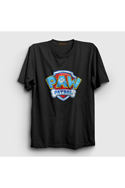 Presmono Unisex Black Logo Paw Patrol T-Shirt 560551Tt