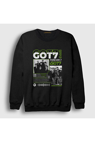 Presmono Unisex Black Forever Pop Got7 Sweatshirt 597070Tt