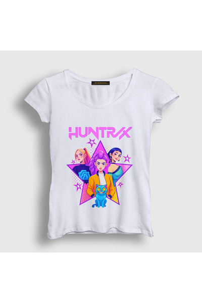 Presmono Women's White Poster Huntrix K Pop Demon Hunters T-Shirt 573791Tt