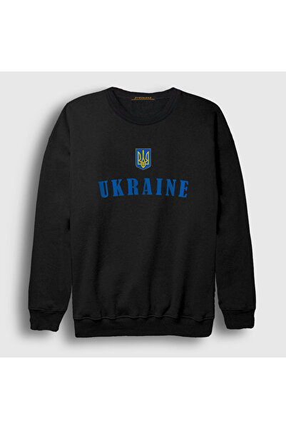 Presmono Unisex Black Trident Coat of Arms Ukraine Ukraine Sweatshirt 563241Tt