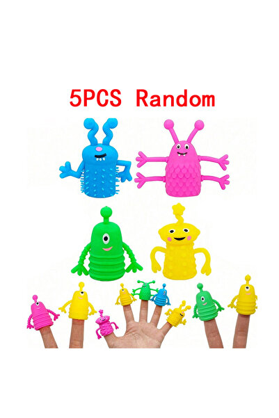 Choice 5PCS Random 5PCS Cute Finger Toppers Kids Puppet Doll Soft Stretchy Fi...