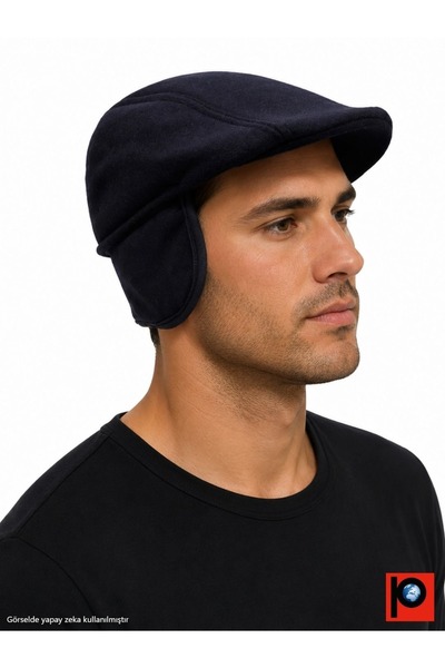 PAKER GİYİM Men's Navy Blue Winter Duck Cap Hat with Headphones Pkr 109356