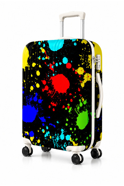 Trendglobal husă de protecție valiză PLANE PATTERN BLACK