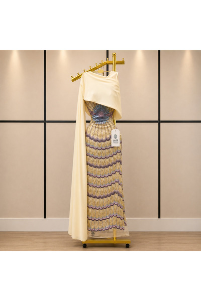 GORI FASHION فستان سهرة تل كلفه خرز فاخر