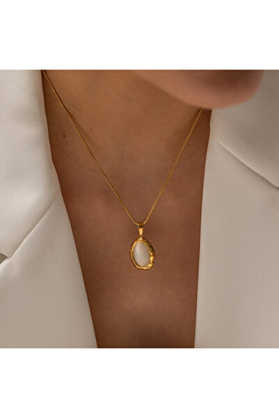 Choice WHITE 40cm Gold-color Luxury 18K Gold Plated Stainless Steel Oval Shap...