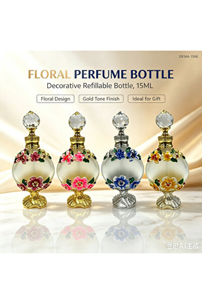NUJET 4pcs Crystal Perfume Essential Oil Bottle 15ml D9344