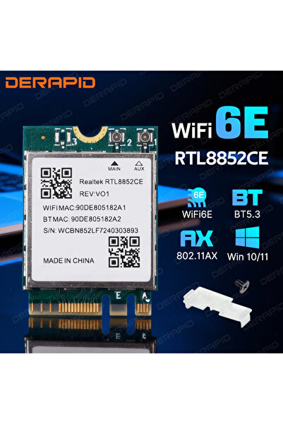 Choice 8852CE WiFi6E RTL8852CE WiFi 6E Tri-Band Adapter BT5.3 5374Mbps M.2 NG...