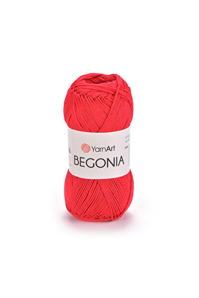 Yarnart Begonia - Ață de tricotat manual mercerizat roșu-6328