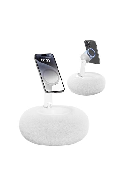 Choice1 White Innovative Magnetic Phone Pillow Stand for Lazy Phone Use on Be...
