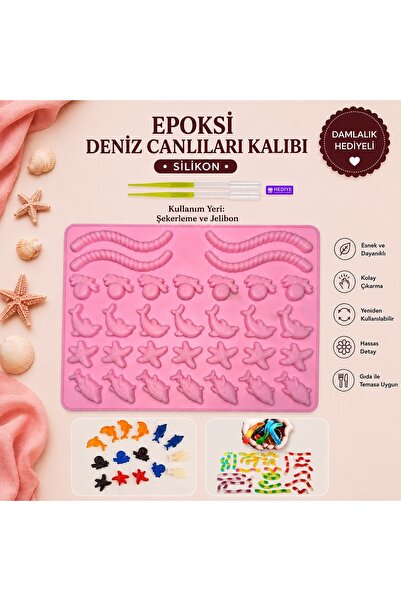 Şenhomee Epoksi Sugarcraft Şekerleme Jelibon Deniz canlıları yılan solucan Si...