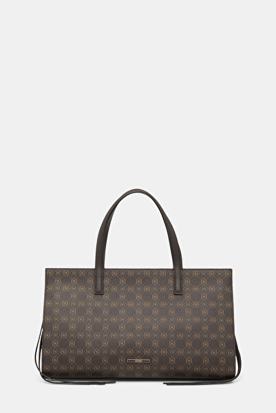 Vakko KAHVE MONOGRAM DERİ ÇANTA
