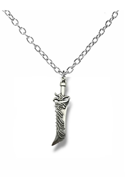 Herşey Nota Antique Dagger Scabbard Motif Unisex Metal Necklace – Detailed Go...