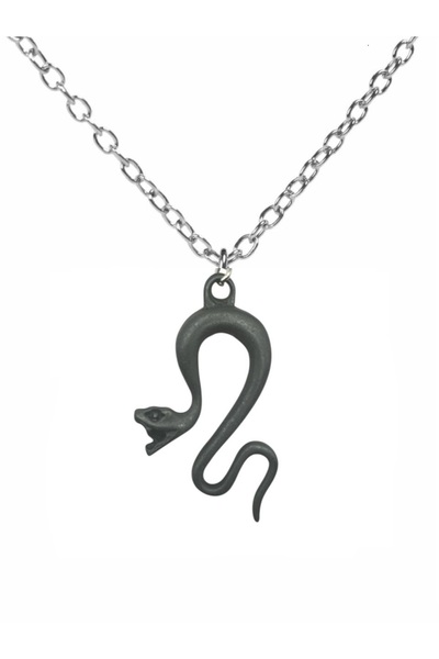 Herşey Nota Black Snake Figured Unisex Necklace – 60 cm Chain, Power and Tran...