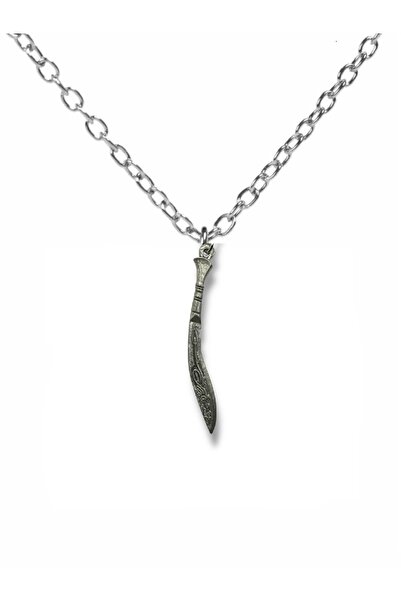 Herşey Nota Antique Sword Figured Necklace – Zamak Plated Unisex Accessory wi...