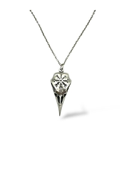 Herşey Nota Vikings Unisex Necklace with Odin and Raven Figures – Norse Mytho...