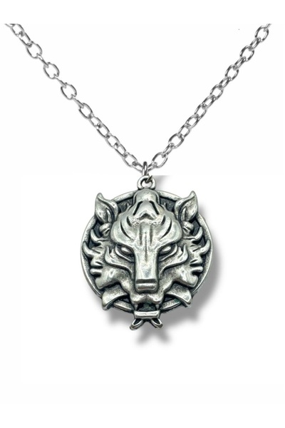 Herşey Nota Wolf of Kaer Morhen – the Witcher Unisex Necklace (60 cm Chain)