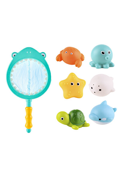 Choice4 YELLOW Baby Bath Toys, Turtle Spray Water Toy, Fish Net Catching Shar...