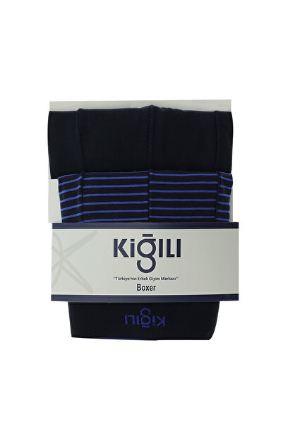 Kiğılı 2 Pack Striped Single Jersey Boxers - 8683841287162