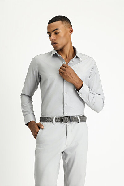 Kiğılı Long Sleeve Slim Fit Classic Collar Cotton Easy-Iron Patterned Shirt