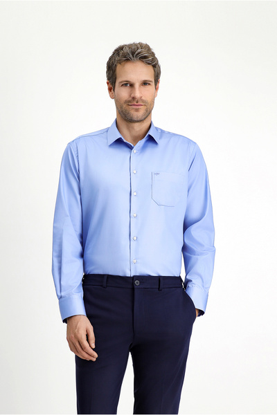 Kiğılı Long Sleeve Non-Iron Satin Classic Pocketed Cotton Pack Shirt
